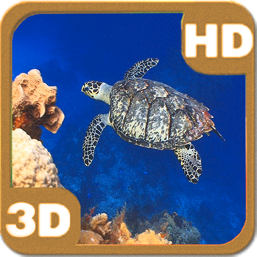 Turtle Swimming Coral Reef HD LOGO-APP點子