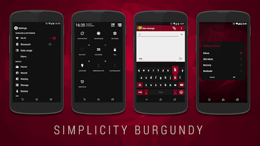Screenshot Simplicity Burgundy CM11 Theme v1.4.5