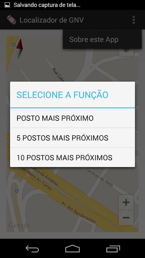 Android application LOCALIZADOR DE GNV screenshort