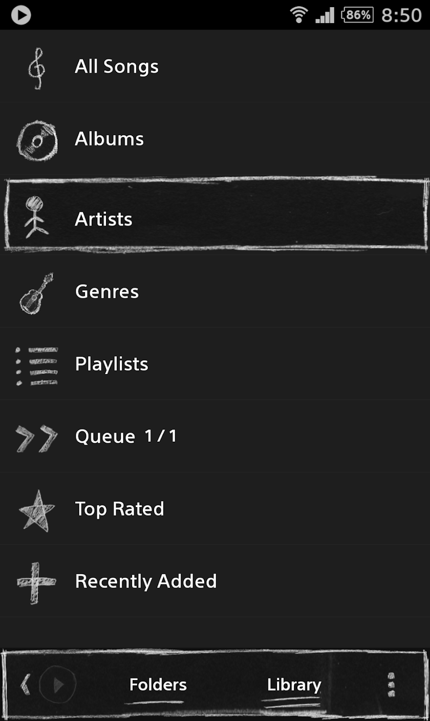 Poweramp Blackboard Skin Screen 1