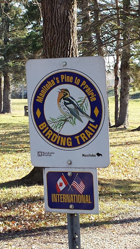 pinawa dam park -   birding trail sign