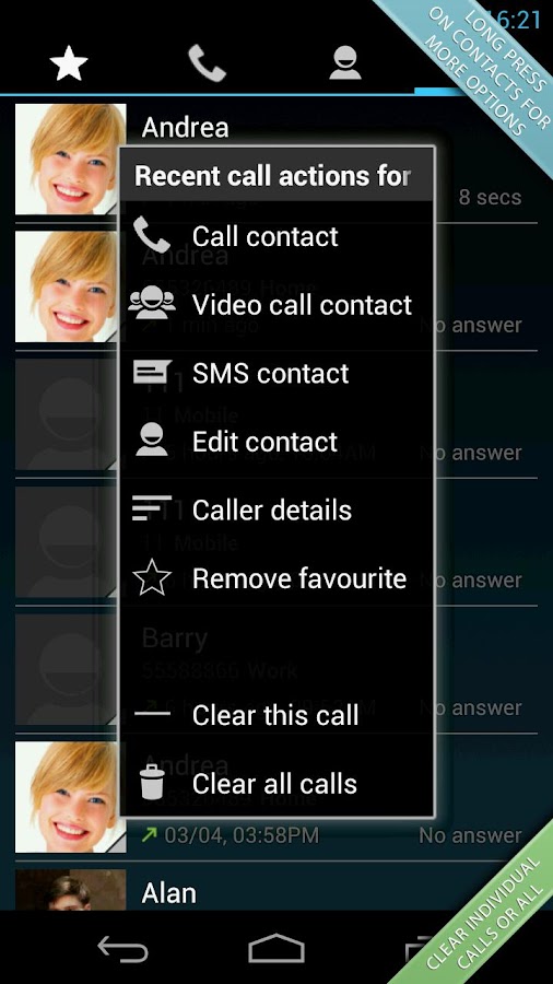 Swipe Dialer Pro - screenshot