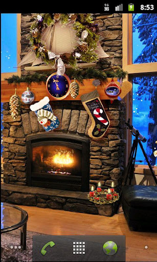 Christmas Fireplace LWP Full