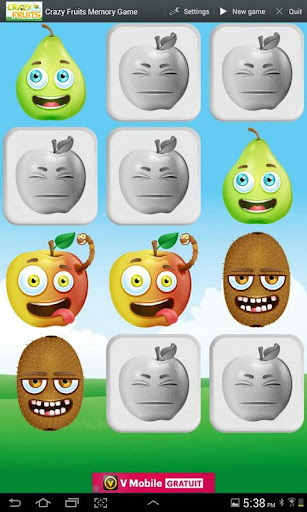 Crazy Fruits Memory Game