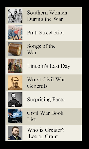 U.S. History Lists - CIVIL WAR