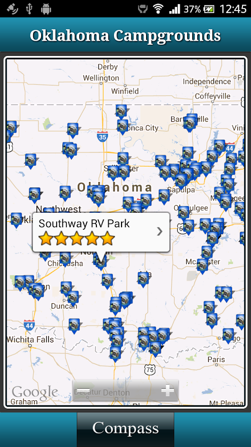 Android application Oklahoma Campgrounds screenshort