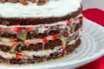 Layered Chocolate Strawberry Cake