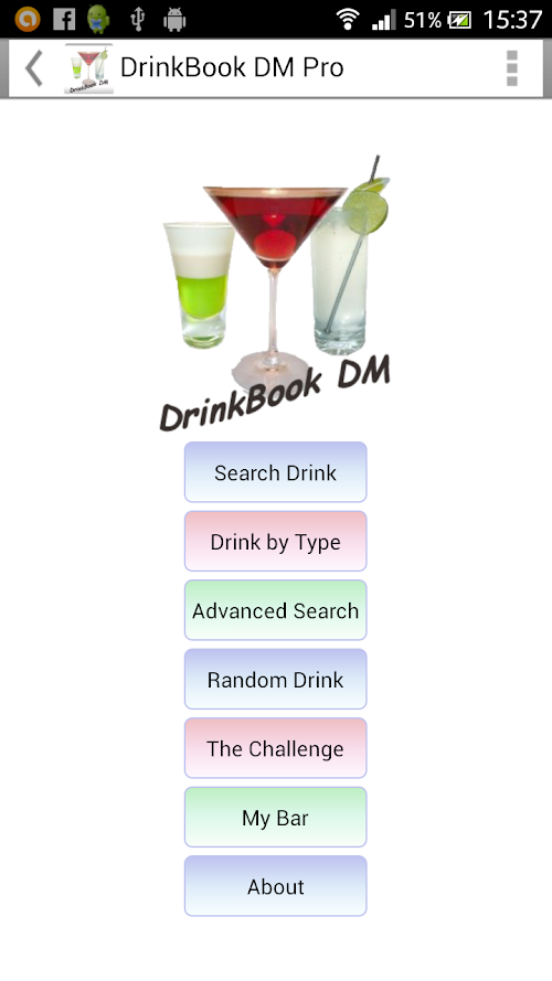 Android application DrinkBook DM PRO screenshort