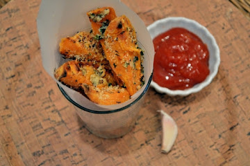 Parmesan and Garlic Sweet Potato Fries