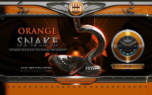 【免費個人化App】orange snake clock widget-APP點子