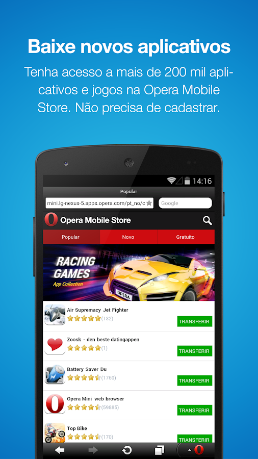 Navegador da Web Opera Mini - screenshot