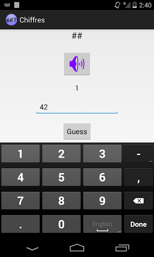 Chiffres :Guess French Numbers