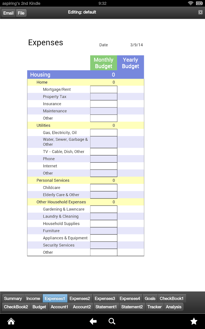 Monthly Budget Manager Screen 3