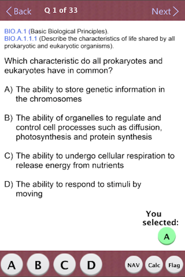 Keystone Biology Practice Test Screen 2