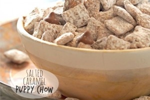 Salted Caramel Puppy Chow Snack Mix