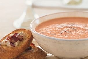 Cream of Tomato Soup with Pancetta