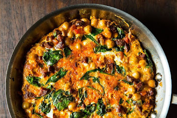 Chickpea, Spinach, and Chorizo Frittata