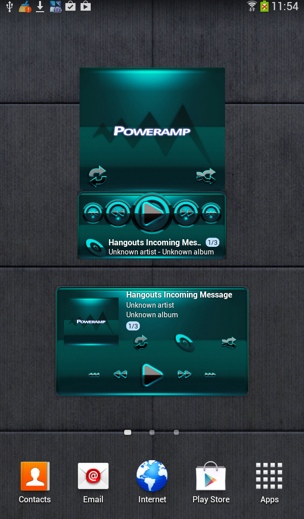 Poweramp widget BLACK Turquois Screen 1