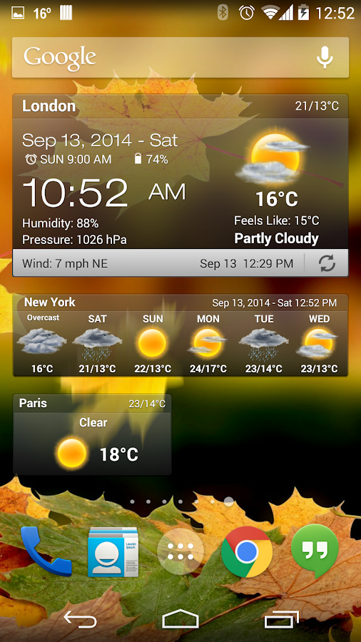 Cuaca & ​​Jam widget ada iklan - screenshot