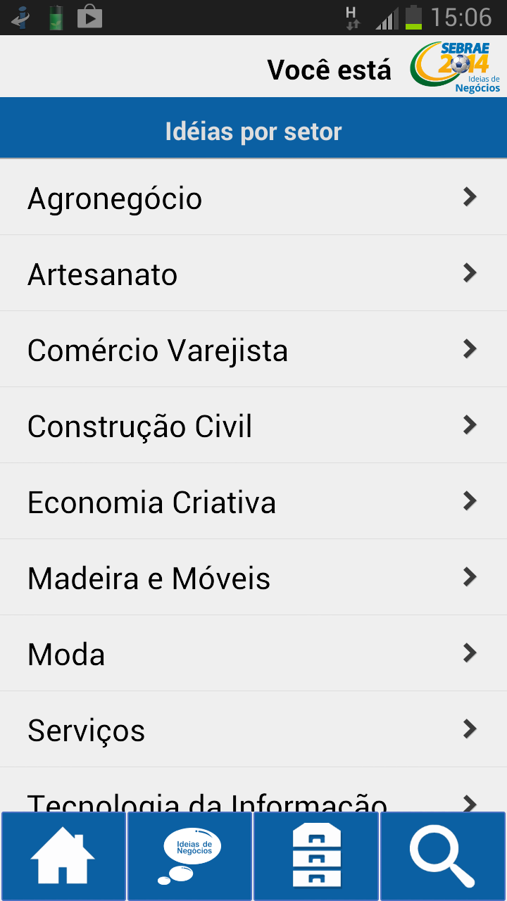 Ideias de Negócios Screen 2