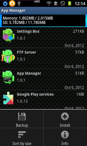 Application Manager App to SD