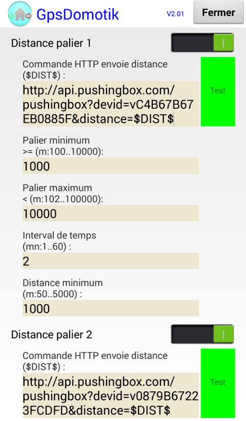GpsDomotik Screen 2