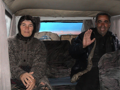 Joel Carillet - fellow passengers in an Uzbek taxi