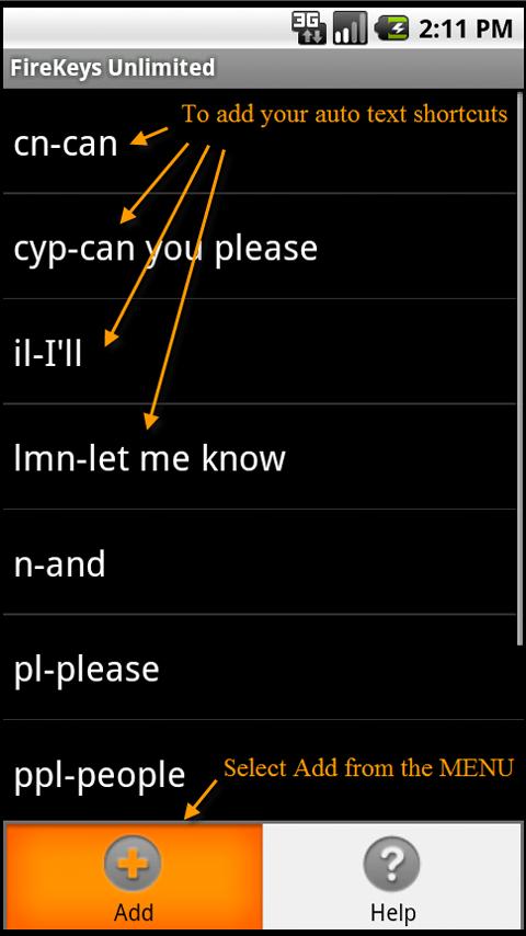 Auto Text Keyboard Screen 3