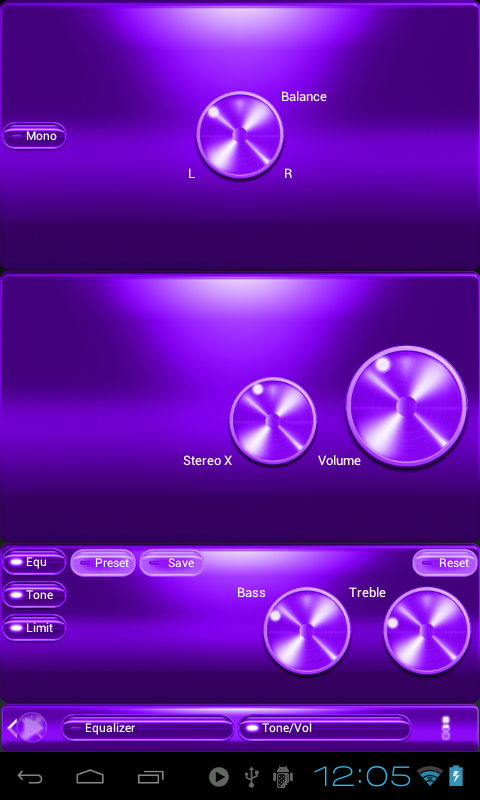 Poweramp PURPLE METAL skin Screen 3