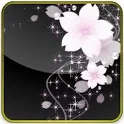 soft pink flowers glitter lwp icon