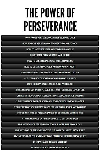 THE POWER OF PERSEVERANCE