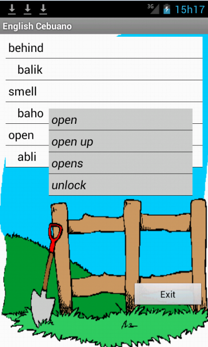 English Cebuano Hangman Screen 2