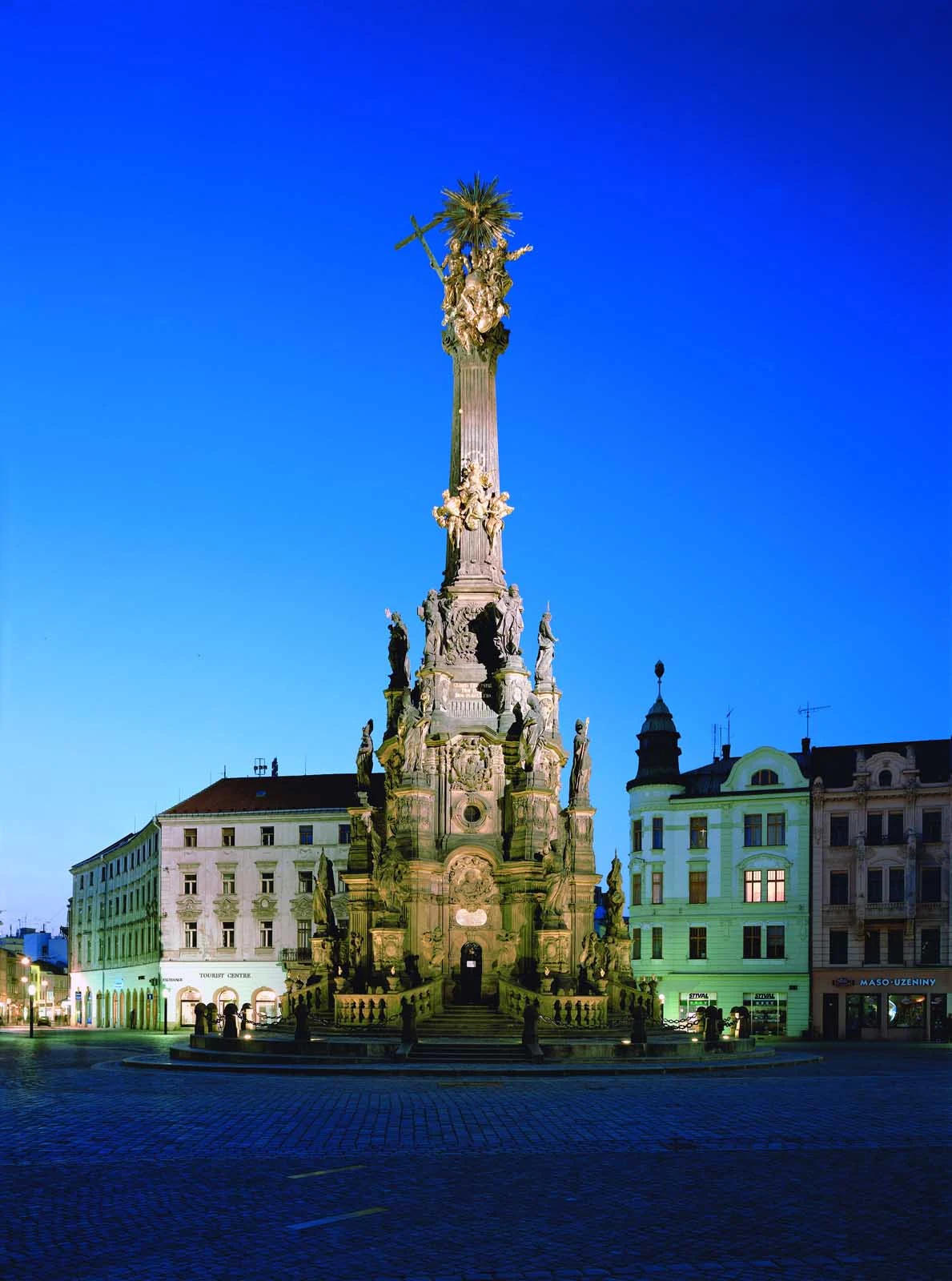 Czech-Olomouc-column - The Holy Trinity column in Olomouc, the Czech Republic, is the largest free-standing baroque sculpture in Central Europe.