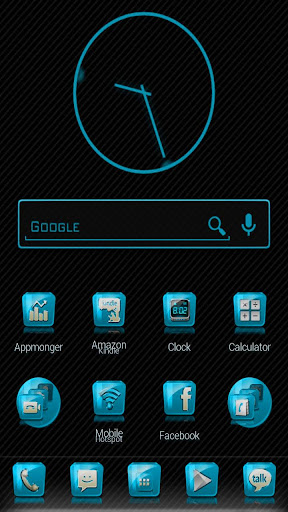 Slick Launcher Theme Cyan