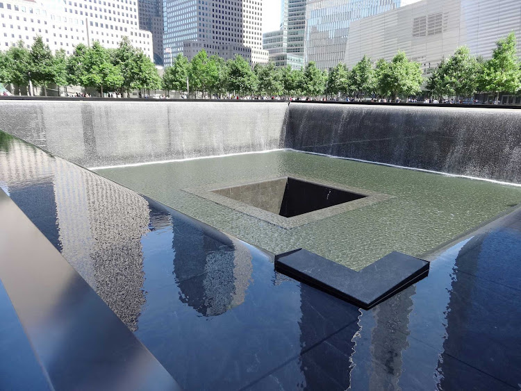 Ground Zero, part of the 9/11 memorial, at Freedom Tower in New York.