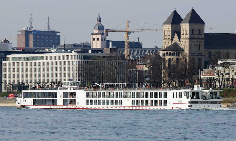 Viking Gullveig sails in Cologne, Germany.