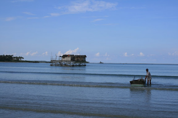 Vue de la plage du Kelong