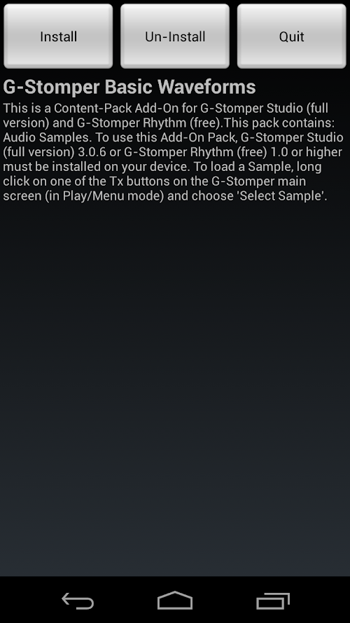 Android application G-Stomper Basic Waveforms Pack screenshort