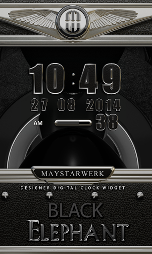 Clock Widget Black Elephant