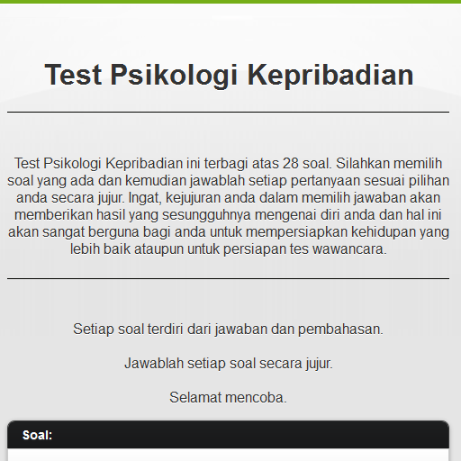 【免費教育App】Tes Psikologi Kepribadian-APP點子