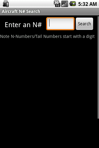 Aircraft N-Number Search Screen 3