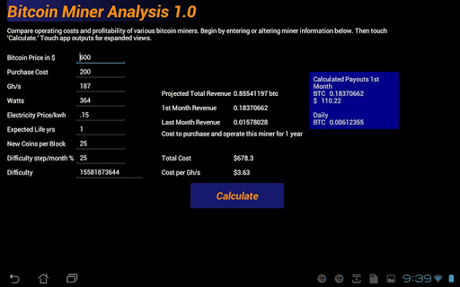 【免費商業App】Bitcoin Miner Analysis 1.0-APP點子