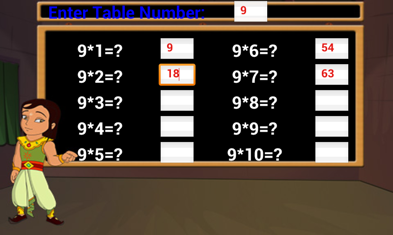 Bheem - Multiplication Tables Screen 2
