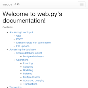 python web.py doc Screenshots 1