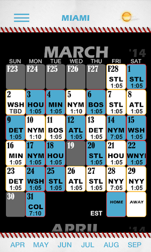 Baseball Pocket Sked - Marlins