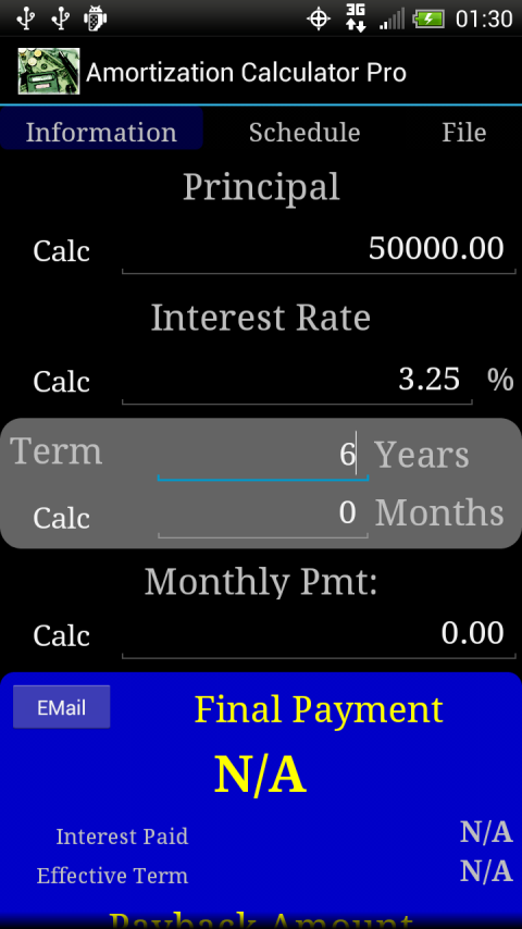 Amortization Calculator Pro Screen 2