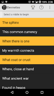 Android application Devinettes screenshot