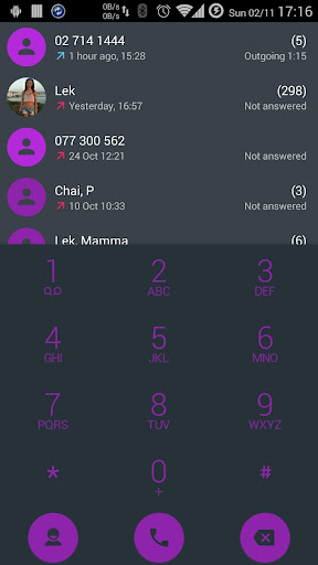 Dialer theme Droid L Purple