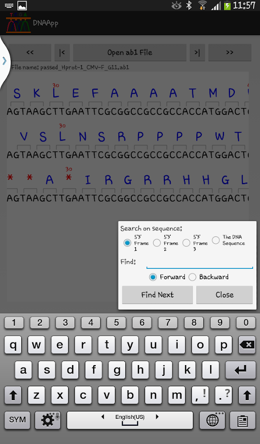   DNAApp: DNA sequence analyzer — ekrānuzņēmums 