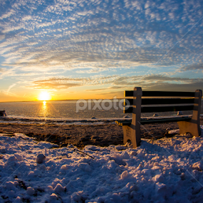 Frozen on the bay by Dave Nilsen - Landscapes Sunsets & Sunrises